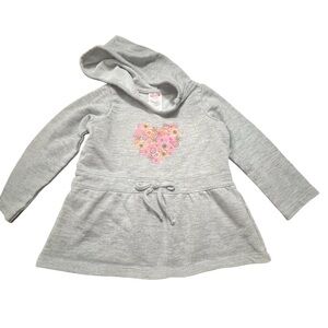 Fisher-Price Gray Hoodie Dress with Pink Floral Heart